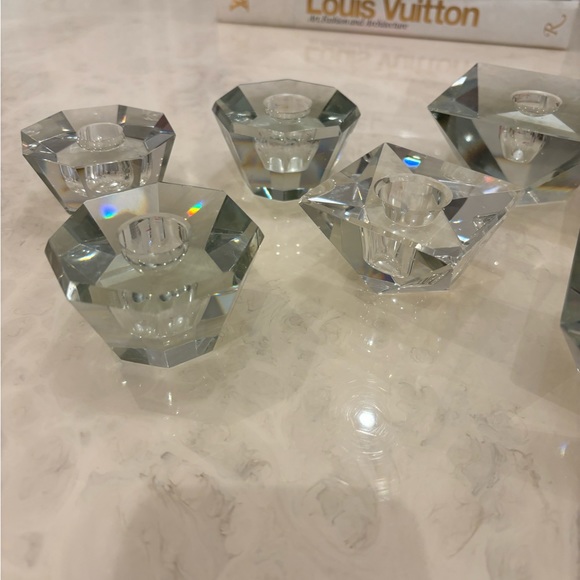 Set of 6 beveled glass candle holders - Picture 6 of 10